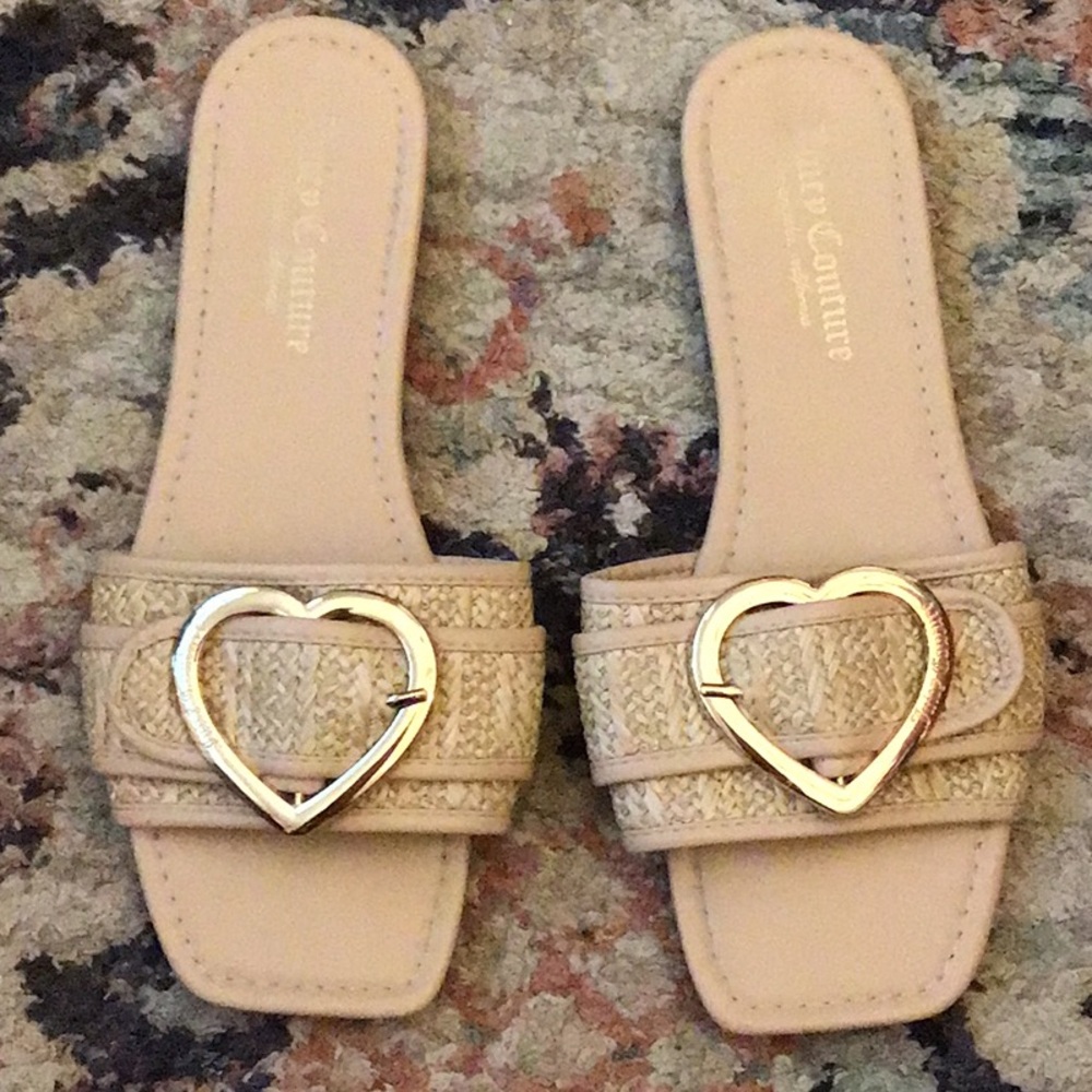 Juicy Couture Women's Tan Sandals with Gold Accents